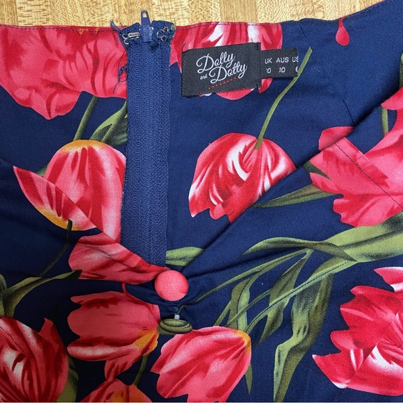 Dolly & Dotty Floral Pleated Swing Dress - Picture 8 of 8